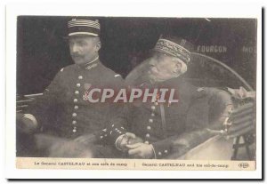 Old Postcard The Army General Castelnau and his aide