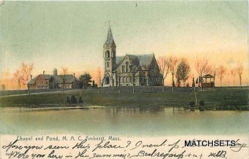 1908 AMHERST, MA Chapel & Pond M.A.C # G577 Postcard MA13-