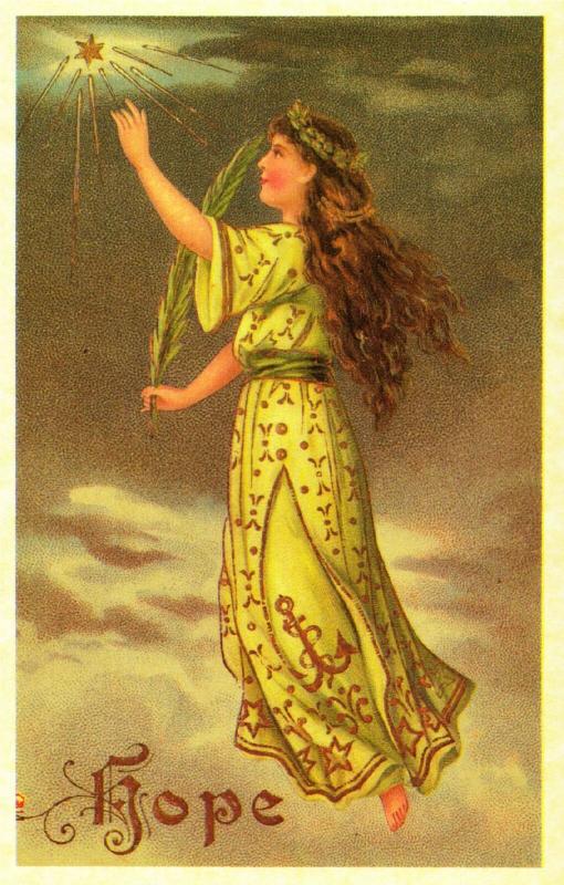 Figure of Hope with Star in the Sky Modern Postcard