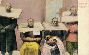 Hong Kong One Of The Many Modes of Chinese Torture Vintage Postcard 03.53