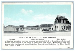 c1950's Mena Park Court & Restaurant Cottages Mena Arkansas AK Vintage Postcard