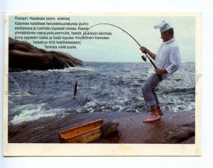221866 FINLAND cook FISHING on sea OLD photo RPPC