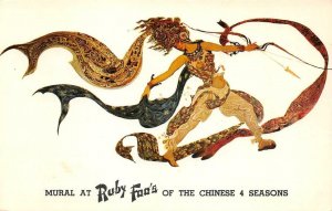 Restaurant Mural RUBY FOO'S Chinese Food New York City c1950s Vintage Postcard