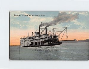 Postcard Steamer Quincy on Mississippi River USA