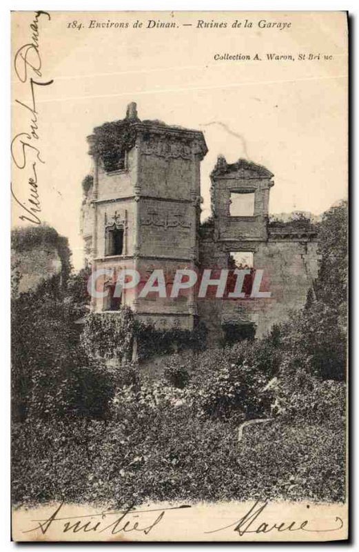 Old Postcard About Dinan Ruins Garaye