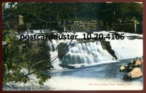 h4027 - ALMONTE Ontario Postcard 1920s Stone Bridge Falls by Henderson