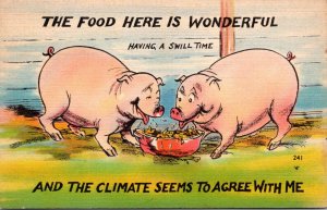 Pigs Feeding The Food Here Is Wonderful 1947