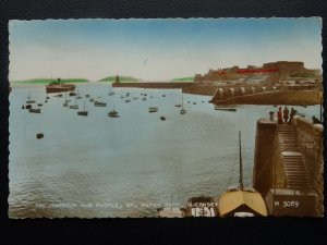 Channel Isles GUERNSEY St. Peter Port Harbour & Castle c1948 RP Postcard