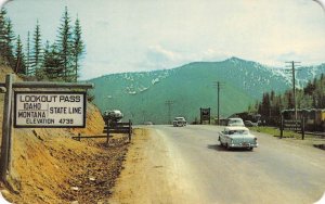 LOOKOUT PASS Wallace, Idaho Bitterroot Mountains St Regis Montana 1950s Postcard