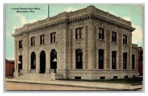 Vintage 1912 Colorized Photo Postcard US Post Office Marinette Wisconsin