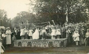UK C-1910 May queen Celebration Children RPPC Photo Postcard 22-3286