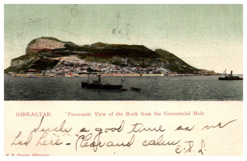 Gibraltar , View of Rock from the Commercial Mole