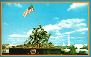 Vintage Postcard US Marine Cops War Memorial Iwo Jima Statue Arlington VA