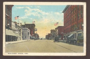 KEOKUK IOWA DOWNTOWN MAIN STREET SCENE OLD CARS VINTAGE POSTCARD