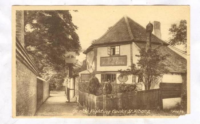 Ye Olde Fighting Cocks, St. Albans (Hertfordshire), England, UK, 1900-1910s  | Europe - United Kingdom - England - Hertfordshire, Postcard / HipPostcard