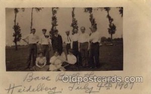 Heidelberg, University? Tiffin, Ohio? 1907, Baseball Real Photo Unused writin...