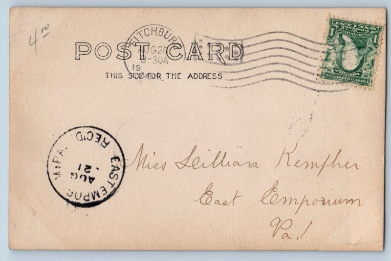 c1905 Baptist Church Fitchburg Massachusetts MA RPPC Photo Antique Postcard