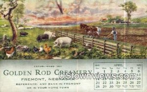 Golden Rod Creamery 1912 Calender - Fremont, Nebraska NE  
