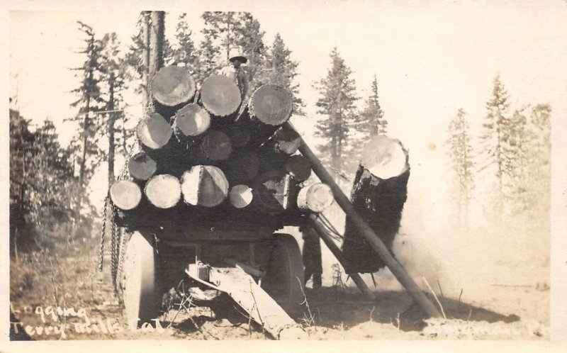 RPPC California Logging Truck TERRY MILLS Shasta County Bella Vista 1910s Photo