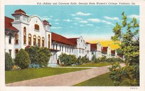 Georgia Ga Postcard Linen VALDOSTA Ashley Converse Halls State Women's College