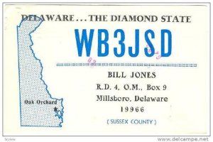 WB3JSD, Radio W45EY, Bill Jones, Millsboro, Delaware, PU-1980