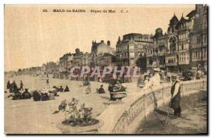 Old Postcard Malo baths La Digue De Mer