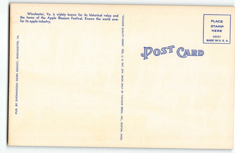 WINCHESTER, VIRGINIA c1940 Large Letter Linen Postcard - Apple Blossom Festival