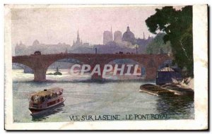 Old Postcard Paris View Of The Seine Pont Royal