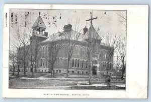 Austin Minnesota Postcard Austin High School Exterior View c1909 Vintage Antique