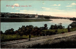 View Overlooking Janesville WI c1910 Vintage Postcard N41