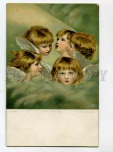 3098540 Heads of Winged ANGEL by REYNOLDS Vintage colorful PC
