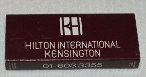 Hilton International Kensington Matchbox