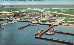 Cape May NJ-New Jersey US Coast Guard Receiving Center Building Vintage Postcard