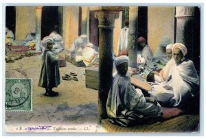 1908 View of Arab Tailors Tunis Tunisia Antique Posted Imprime Postcard