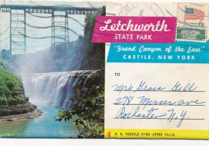 Letchworth State Park NY, New York - Folder - Grand Canyon of the East - pm 1968