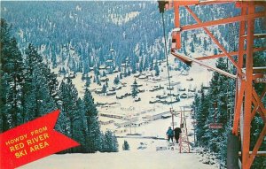 Baxtone Red River New Mexico 1950s Starting Ski Lift Winter Postcard  20-6287