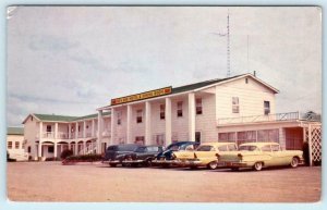 LOGANSPORT, Indiana IN ~ Roadside BEN HUR MOTEL Dining Room 1950s Cars Postcard