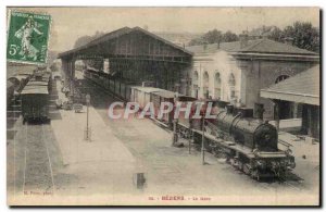 Beziers Old Postcard The station (train) TOP