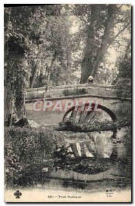 Postcard Rustic Bridge center Landscape