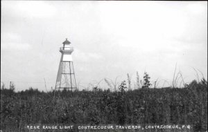 Contrecoeur Traverse Rear Range Lighthouse Quebec Real Photo Postcard