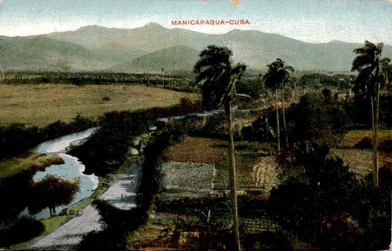 Aerial View, Scenic Countryside of Manicaragua Cuba, c1911 Antique Postcard F13