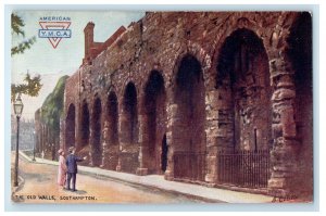 c1910 American YMCA Logo The Old Walls Southampton Oilette Tuck Art Postcard