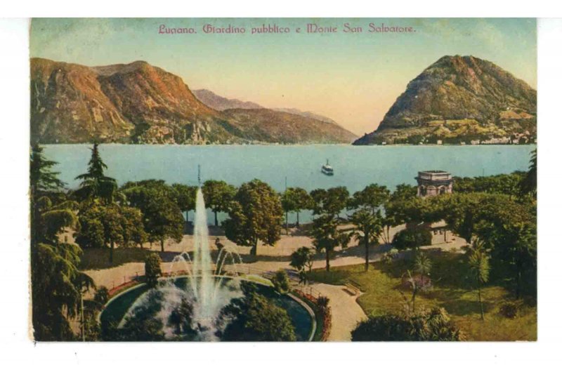Switzerland - Lake Lugano. Public Garden & Mt. San Salvatore