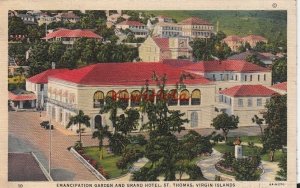 Postcard Emancipation Garden + Grand Hotel St Thomas Virgin Islands