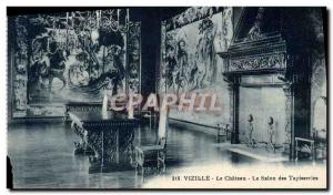 Old Postcard Vizille Le Chateau Le Salon Tapestries