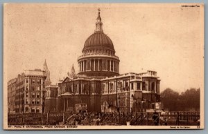 Postcard London UK c1942 St. Paul’s Cathedral Cannon Street Capt. A.G Lawrason