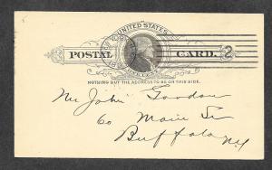 U S UX9 1893 Postcard Mutual Accident Association!