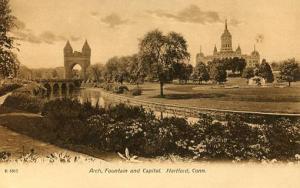 CT - Hartford, Arch, Fountain & Capitol