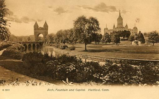 CT - Hartford, Arch, Fountain & Capitol