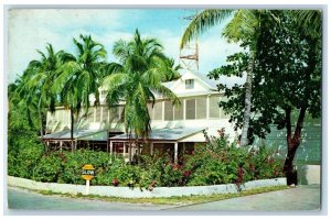 1957 Little White House Exterior Road Key West Florida Vintage Antique Postcard